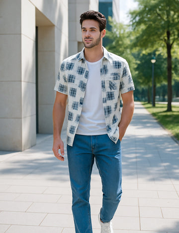 Scratch Design | Men's Half Sleeve Cotton Shirt - Stylish & Comfortable Casual Wear
