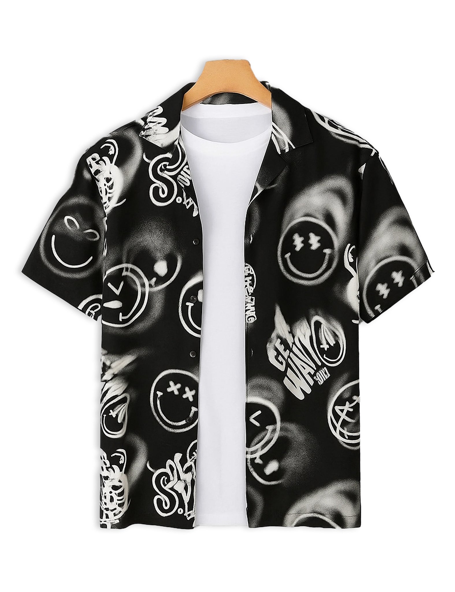 Black Smile Design | Men's Half Sleeve Cotton Shirt - Stylish & Comfortable Casual Wear
