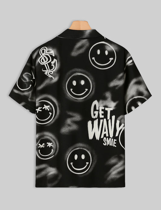Black Smile Design | Men's Half Sleeve Cotton Shirt - Stylish & Comfortable Casual Wear