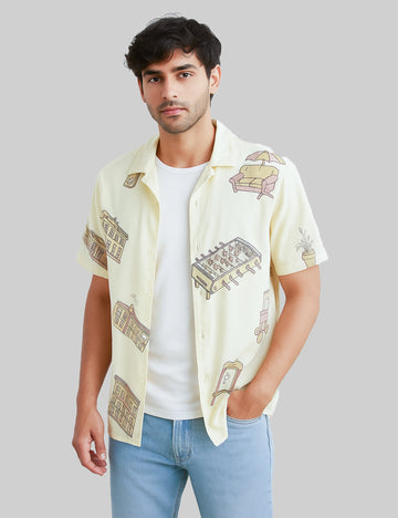 Barbeque Design | Men's Half Sleeve Cotton Shirt - Stylish & Comfortable Casual Wear