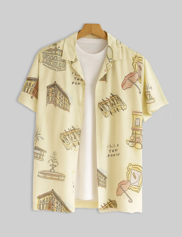 Barbeque Design | Men's Half Sleeve Cotton Shirt - Stylish & Comfortable Casual Wear