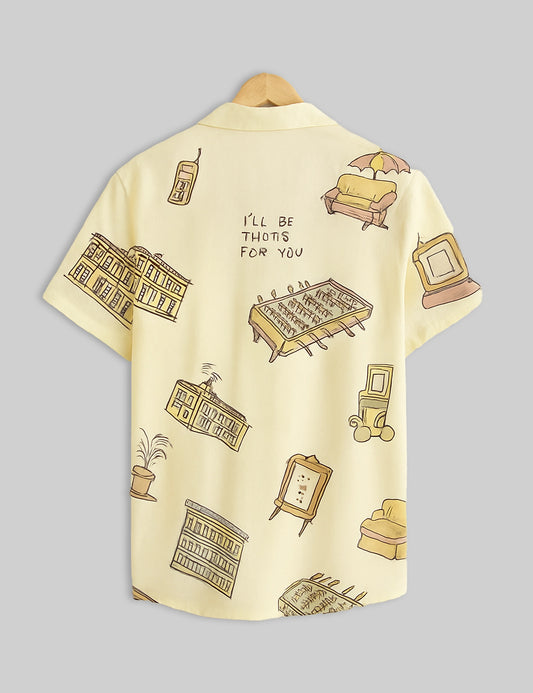 Barbeque Design | Men's Half Sleeve Cotton Shirt - Stylish & Comfortable Casual Wear