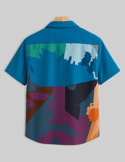 Beach Design | Men's Half Sleeve Cotton Shirt - Stylish & Comfortable Casual Wear