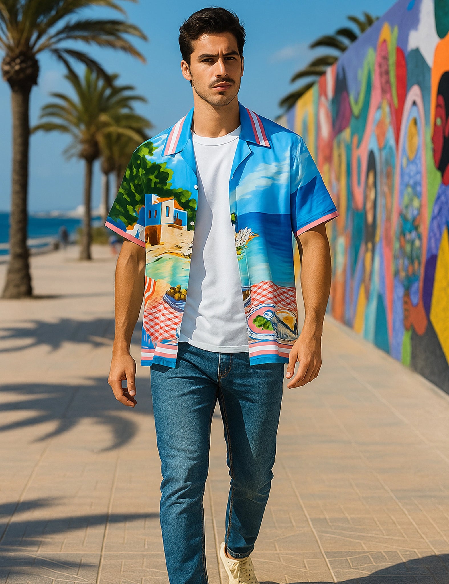 Beach House Design | Men's Half Sleeve Cotton Shirt - Stylish & Comfortable Casual Wear