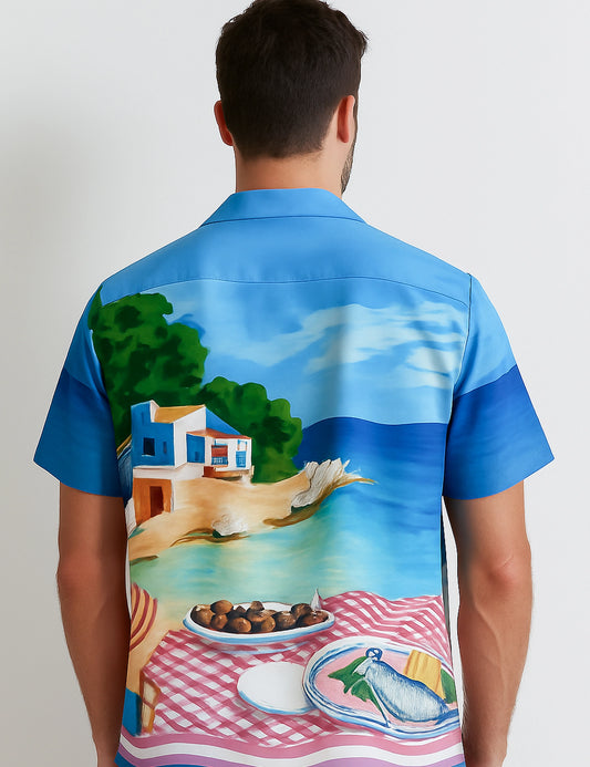Beach House Design | Men's Half Sleeve Cotton Shirt - Stylish & Comfortable Casual Wear