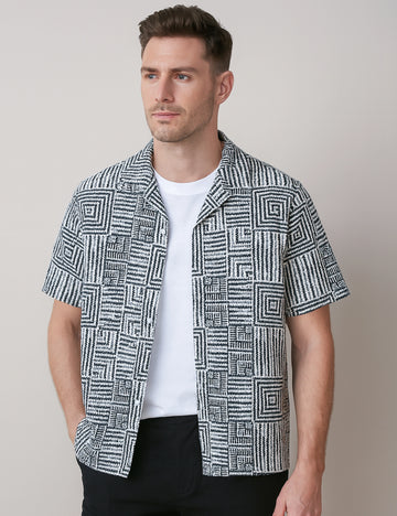 Black illusion Design | Men's Half Sleeve Cotton Shirt - Stylish & Comfortable Casual Wear