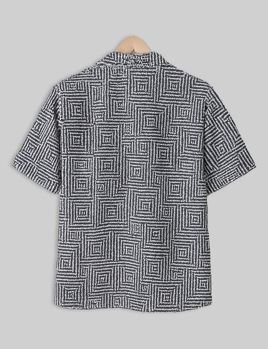 Black illusion Design | Men's Half Sleeve Cotton Shirt - Stylish & Comfortable Casual Wear