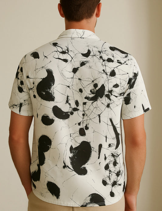 Black Splash Design | Men's Half Sleeve Cotton Shirt - Stylish & Comfortable Casual Wear