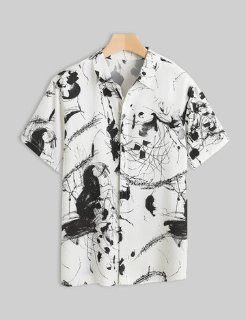 Black Splash Design | Men's Half Sleeve Cotton Shirt - Stylish & Comfortable Casual Wear