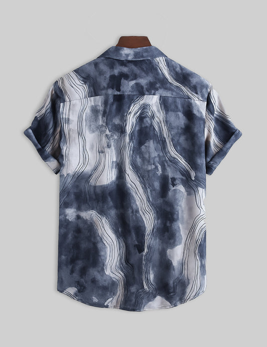 Black Liquid Design | Men's Half Sleeve Cotton Shirt - Stylish & Comfortable Casual Wear