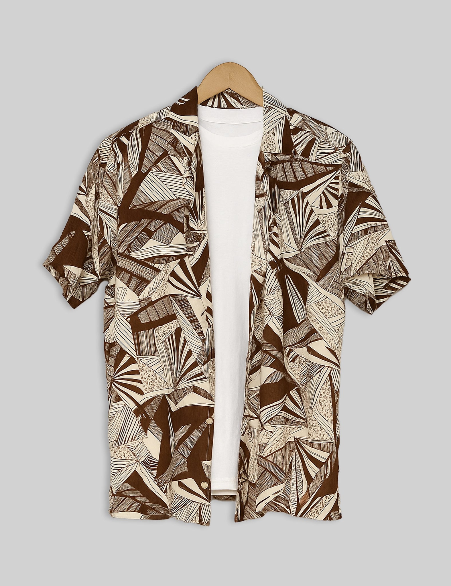 Brown Mandala Design | Men's Half Sleeve Cotton Shirt - Stylish & Comfortable Casual Wear