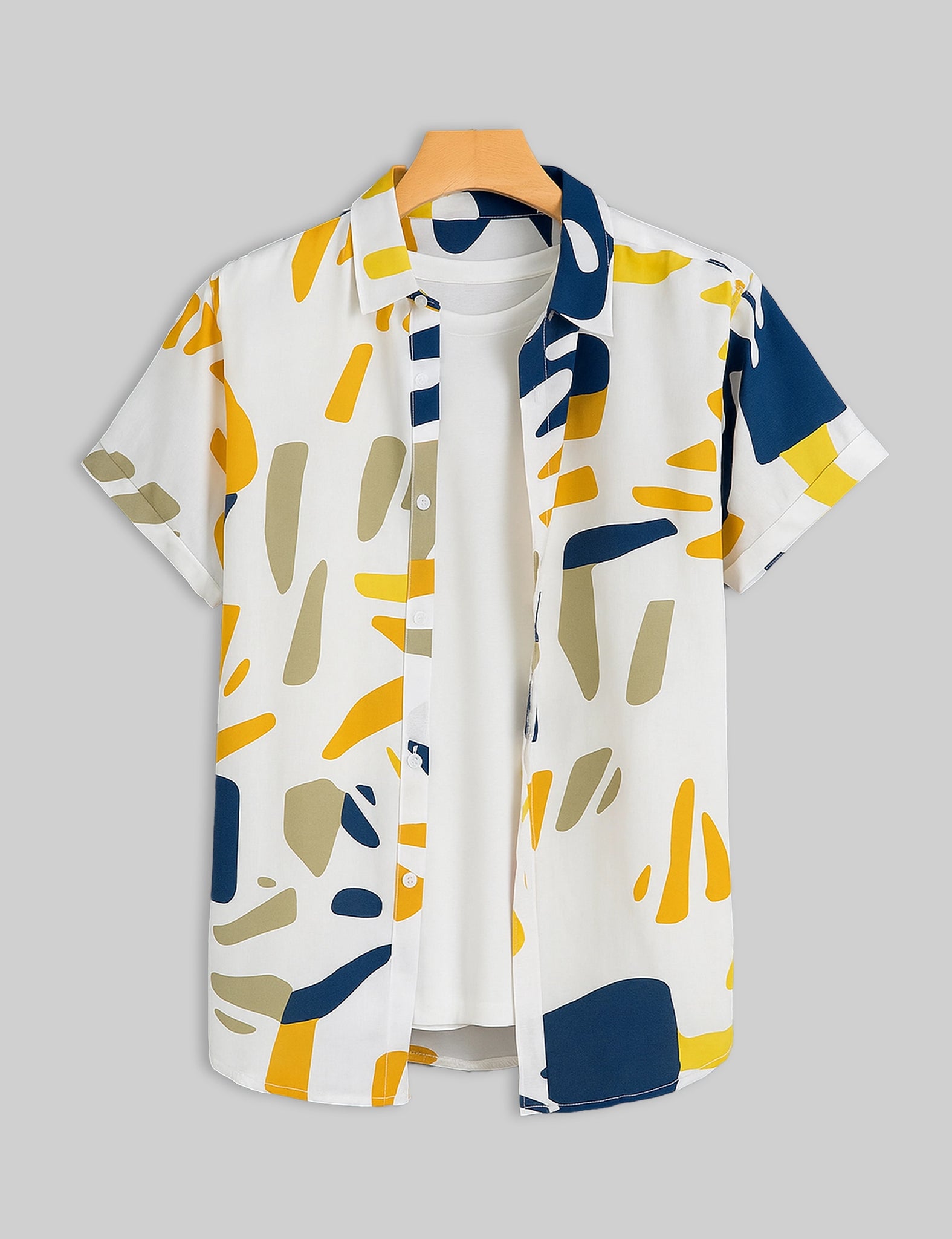 Geometry Design | Men's Half Sleeve Cotton Shirt - Stylish & Comfortable Casual Wear