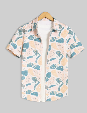Micro Organism Design | Men's Half Sleeve Cotton Shirt - Stylish & Comfortable Casual Wear
