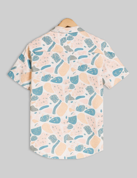 Micro Organism Design | Men's Half Sleeve Cotton Shirt - Stylish & Comfortable Casual Wear