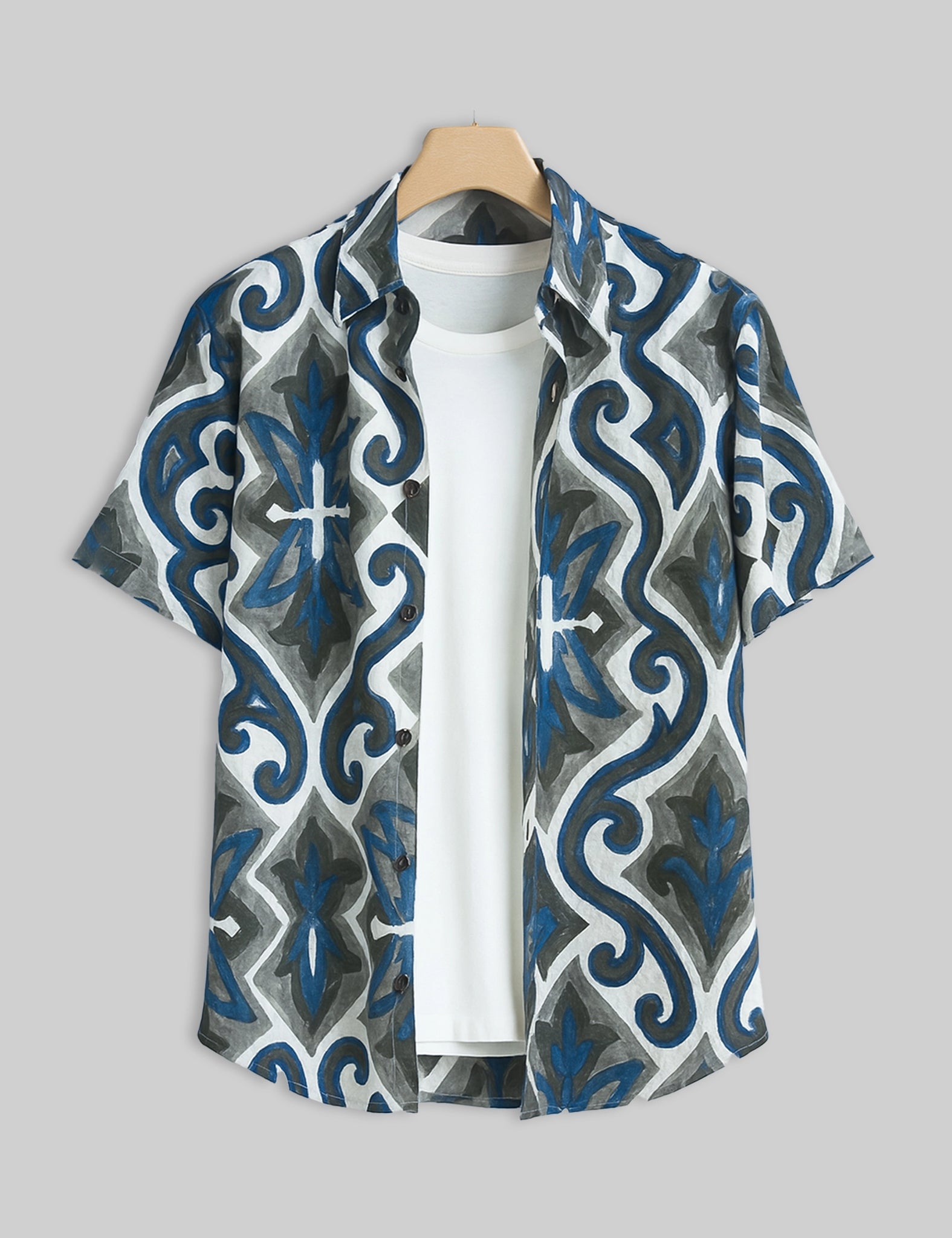 Mirror Effect Design | Men's Half Sleeve Cotton Shirt - Stylish & Comfortable Casual Wear