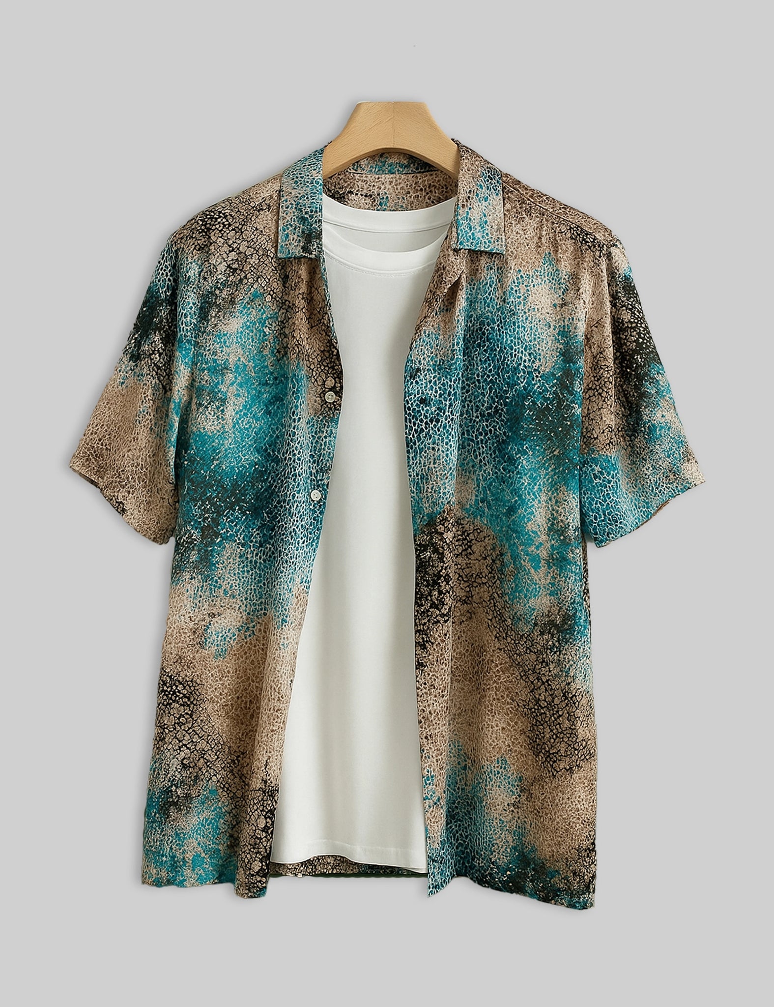 Multi Pixels Design | Men's Half Sleeve Cotton Shirt - Stylish & Comfortable Casual Wear