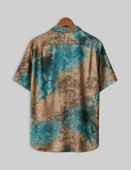Multi Pixels Design | Men's Half Sleeve Cotton Shirt - Stylish & Comfortable Casual Wear