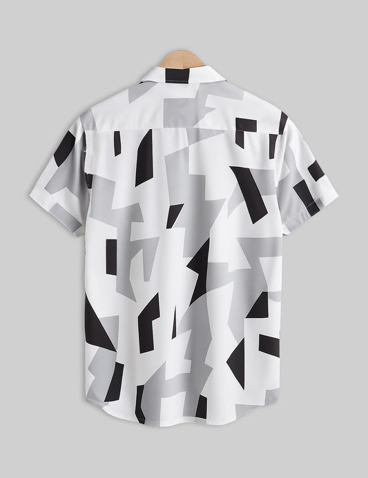 Tiles Design | Men's Half Sleeve Cotton Shirt - Stylish & Comfortable Casual Wear